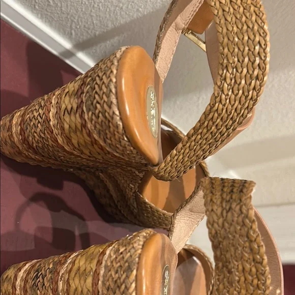EXE Braided Tan Platform Sandals - Picture 13 of 17